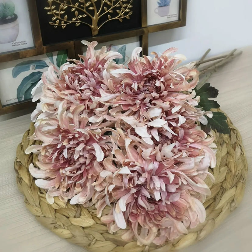 Искусственные цветы в Чебоксарах | Цветок искусственный «Хризантема», персиково-розовая, одиночный