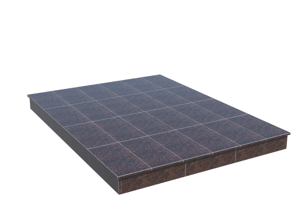 Площадки на могилу в&nbsp;Чебоксарах | Площадка с вертикальной (15 см) облицовкой Дымовским гранитом