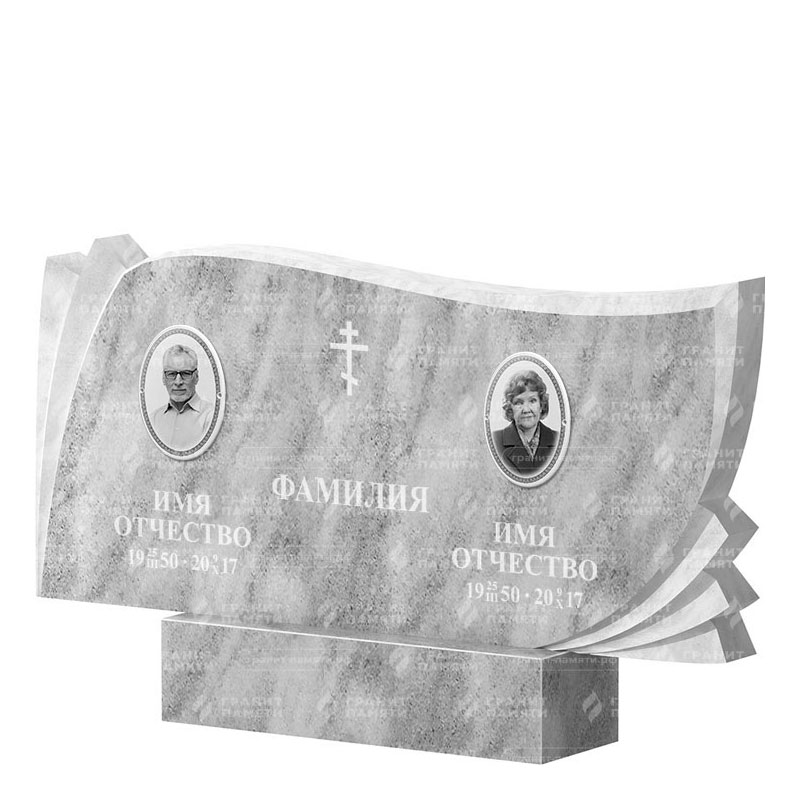 Памятники из мрамора в&nbsp;Чебоксарах | Двойной мраморный памятник ФМ-265