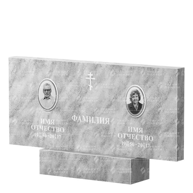 Памятники из мрамора в&nbsp;Чебоксарах | Двойной мраморный памятник, прямой