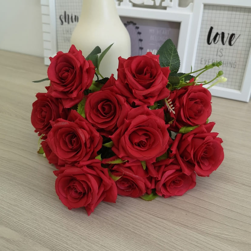 Искусственные цветы в Чебоксарах | Цветы искусственные «Розы острые», красные, букет