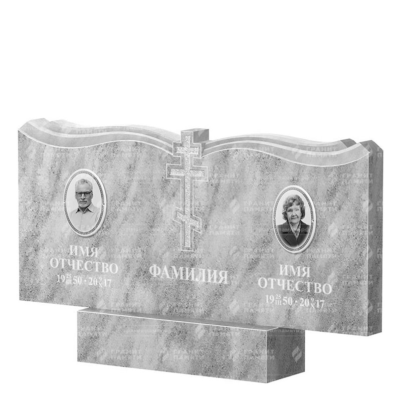 Памятники из мрамора в&nbsp;Чебоксарах | Двойной мраморный памятник ФМ-262