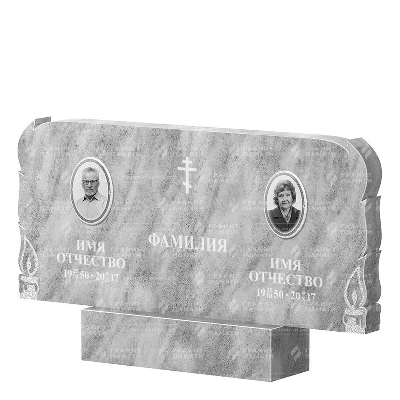 Памятники из мрамора в&nbsp;Чебоксарах | Двойной мраморный памятник ФМ-133
