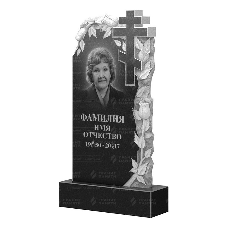 Памятники из гранита с цветами в&nbsp;Чебоксарах | Гранитный памятник ФГ-088