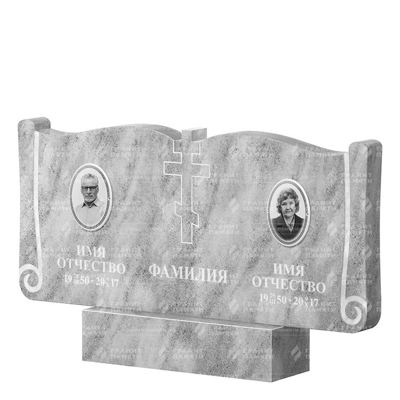 Памятники из мрамора в&nbsp;Чебоксарах | Двойной мраморный памятник ФМ-263