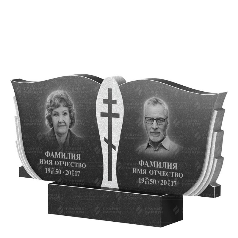 Памятники из гранита двойные в&nbsp;Чебоксарах | Двойной гранитный памятник ФГ-136