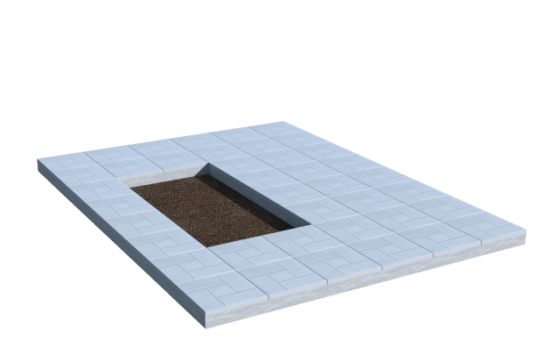 Площадки на могилу в&nbsp;Чебоксарах | Площадка с тротуарной плиткой (под цветник)