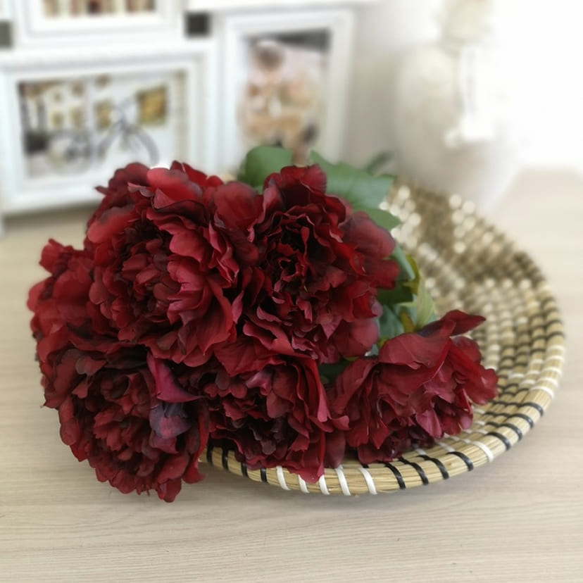 Искусственные цветы в Чебоксарах | Цветы искусственные «Пионы», бордовые, букет