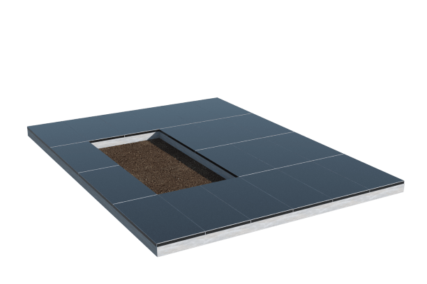 Площадки на могилу в&nbsp;Чебоксарах | Площадка с облицовкой гранитом Габбро (под цветник)