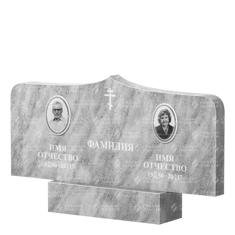 Памятники из мрамора в&nbsp;Чебоксарах | Двойной мраморный памятник ФМ-260