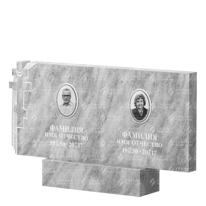 Памятники из мрамора в&nbsp;Чебоксарах | Двойной мраморный памятник ФМ-139