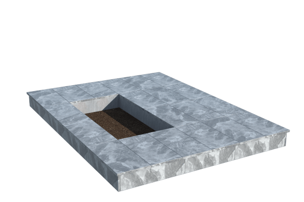 Площадки на могилу в&nbsp;Чебоксарах | Площадка с вертикальной (15 см) мраморной облицовкой (под цветник)