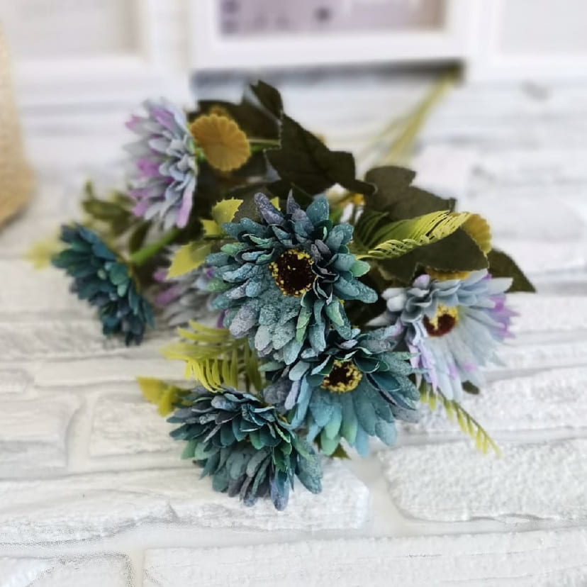 Искусственные цветы в Чебоксарах | Цветы искусственные «Ромашки», фиолетово-голубые, букет