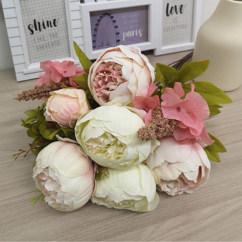 Искусственные цветы в Чебоксарах | Цветы искусственные «Пионы», молочно-розовые, букет