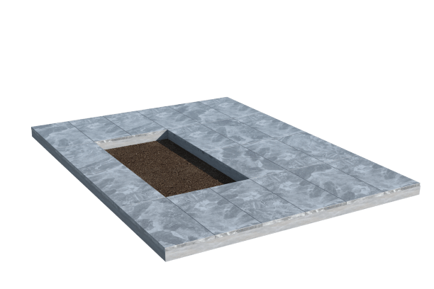 Площадки на могилу в&nbsp;Чебоксарах | Площадка с мраморной облицовкой (под цветник)