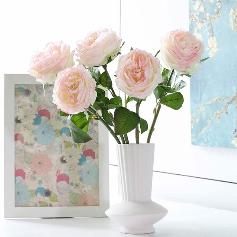 Искусственные цветы в Чебоксарах | Цветок искусственный «Роза пионовидная», молочно-розовая, одиночный