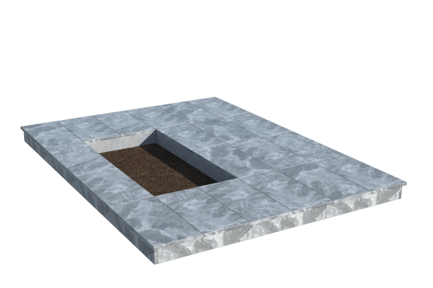 Площадки на могилу в&nbsp;Чебоксарах | Площадка с вертикальной (10 см) мраморной облицовкой (под цветник)